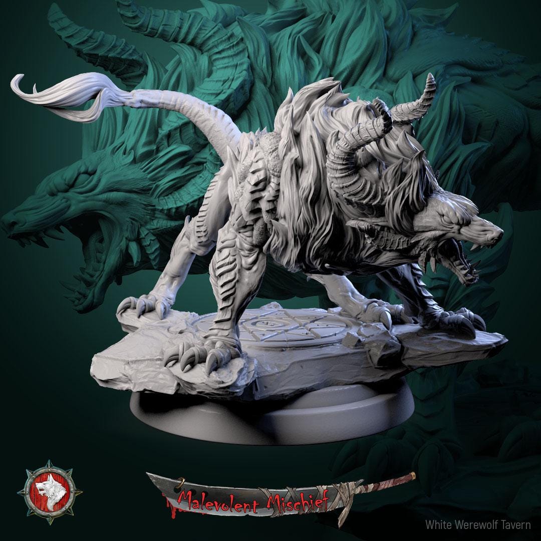 Infernal hounds from "Malevolent Mishcief" by White Werewolf Tavern Minitaures