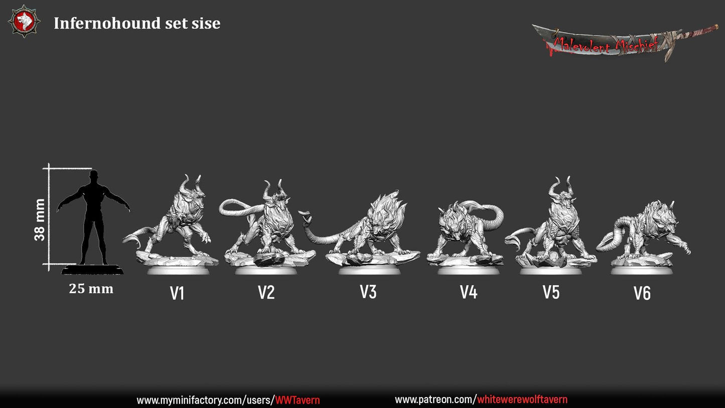 Infernal hounds from "Malevolent Mishcief" by White Werewolf Tavern Minitaures