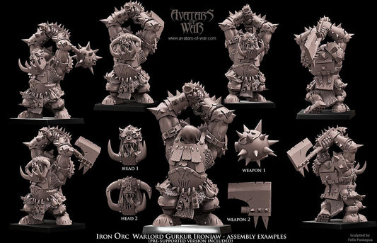 Gurkur Ironjaw Black Orc Warlord by Avatars of War Miniatures