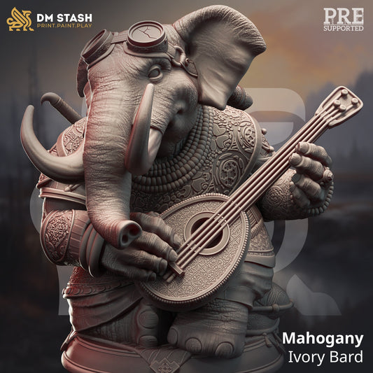 Mahogany Elephant Bard from "Orcish Incursion" by DM Stash Miniatures