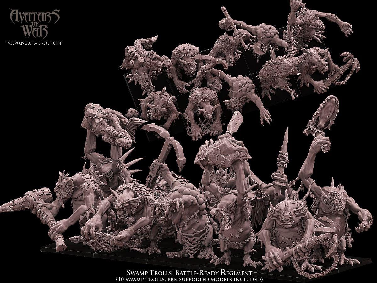 Swamp Trolls Unit Battle Ready by Avatars of War Miniatures