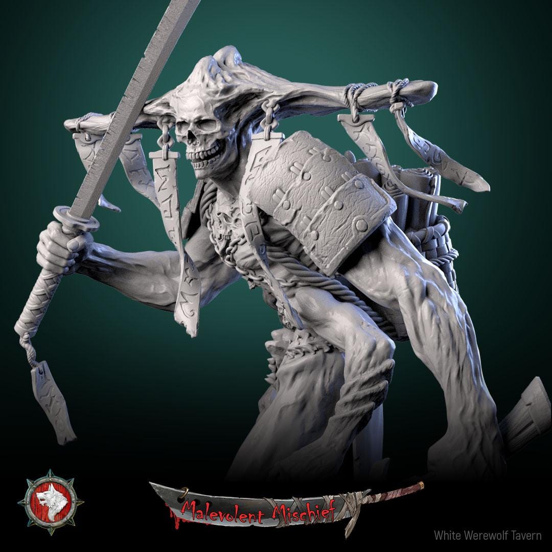 Grimblade Revenant from "Malevolent Mischief" by White Werewolf Tavern Miniatures