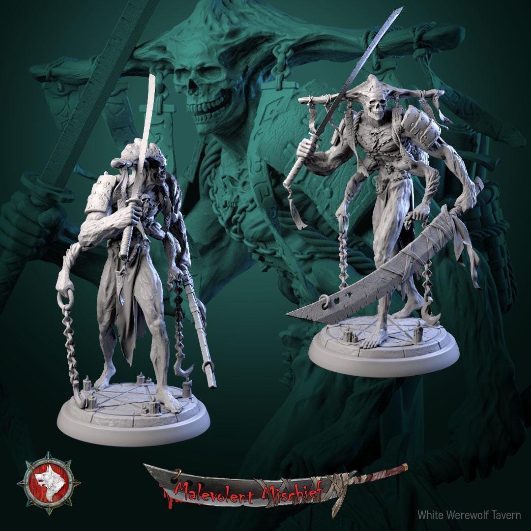 Grimblade Revenant from "Malevolent Mischief" by White Werewolf Tavern Miniatures