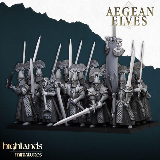 Swords of Messara Unit of Aegean Elves  by Highland Miniatures