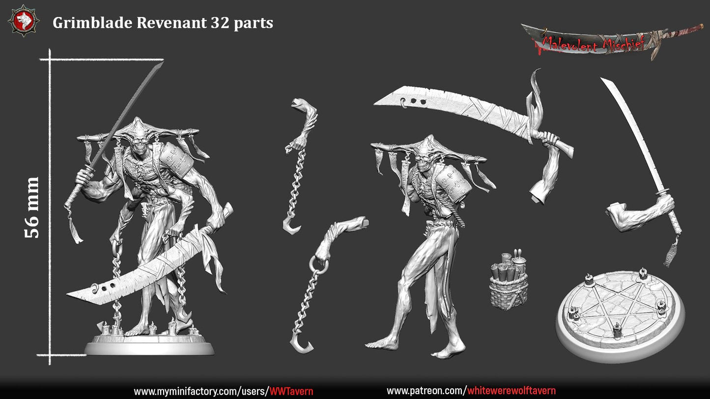 Grimblade Revenant from "Malevolent Mischief" by White Werewolf Tavern Miniatures