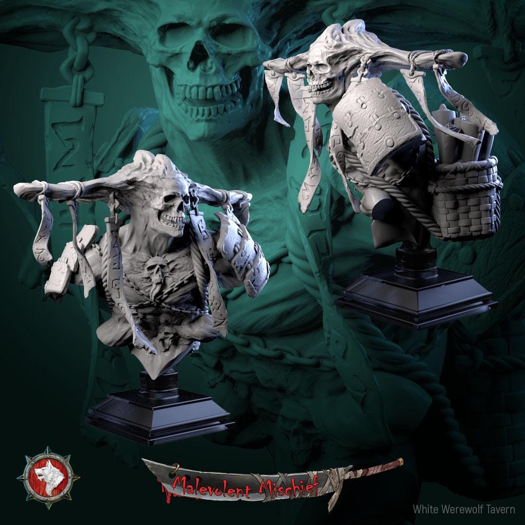 Grimblade Revenant from "Malevolent Mischief" by White Werewolf Tavern Miniatures