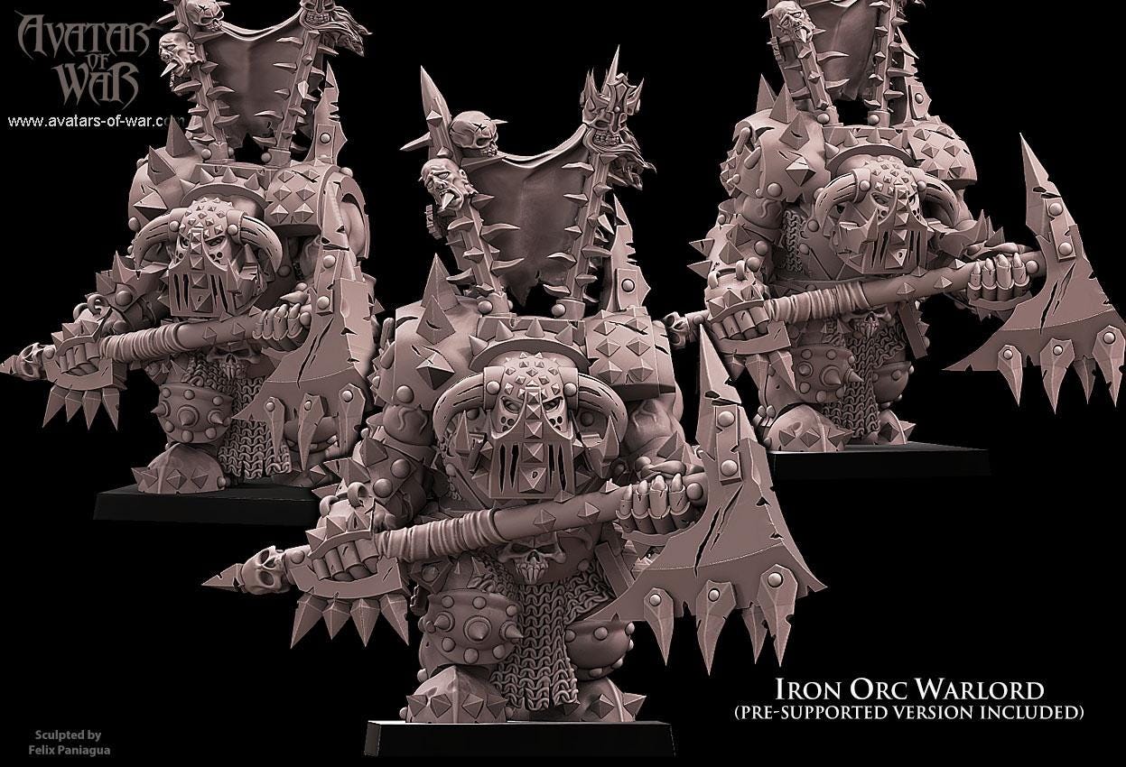 Iron Orc Warlord  by Avatars of War Miniatures