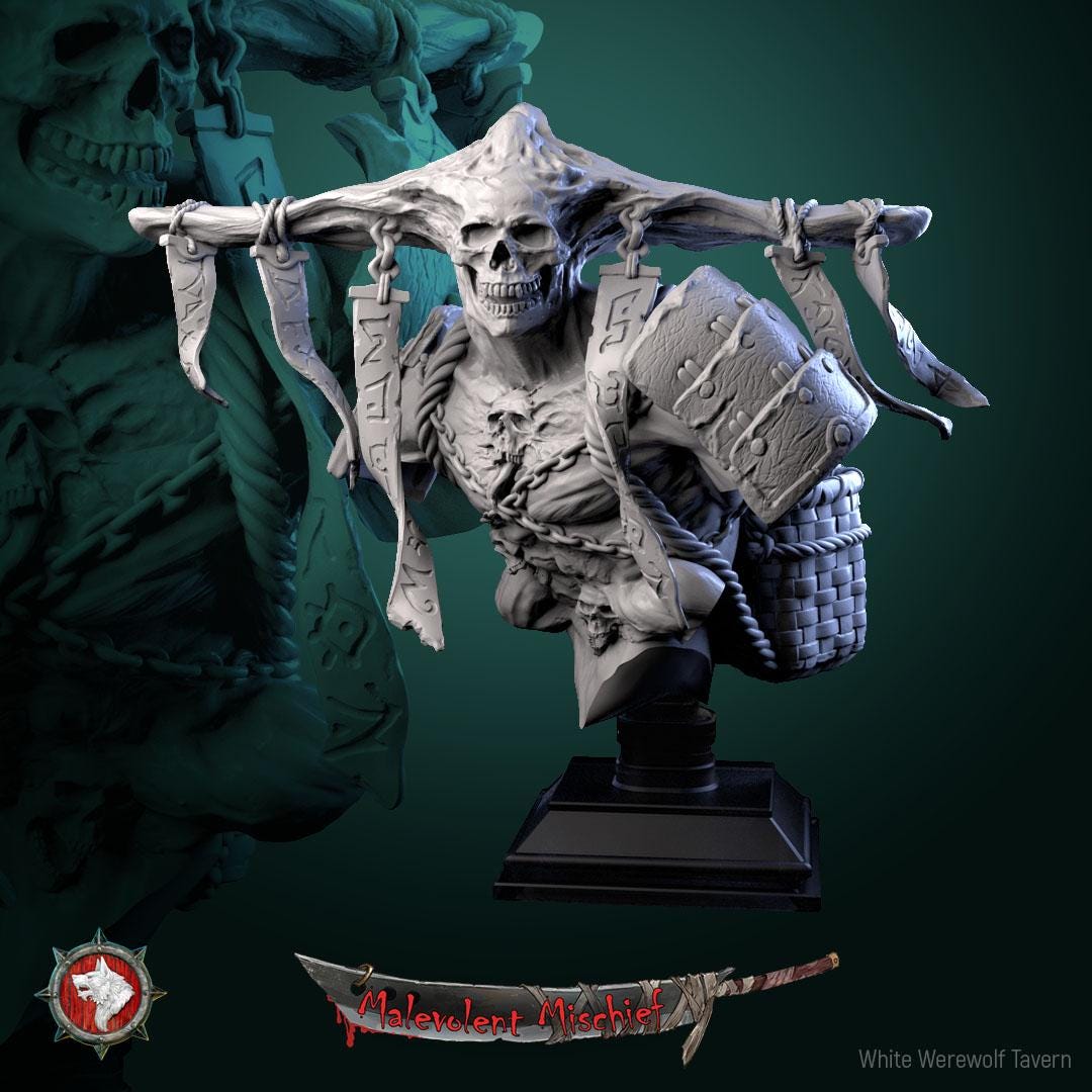 Grimblade Revenant from "Malevolent Mischief" by White Werewolf Tavern Miniatures