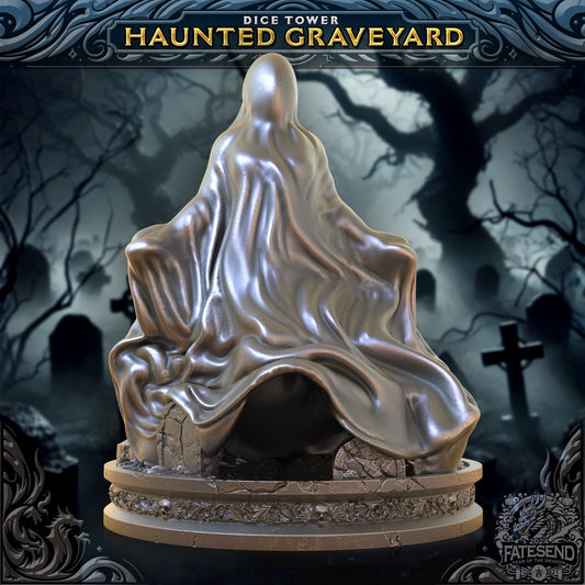 Haunted Graveyard 3D Printed Dice Tower by FatesEnd