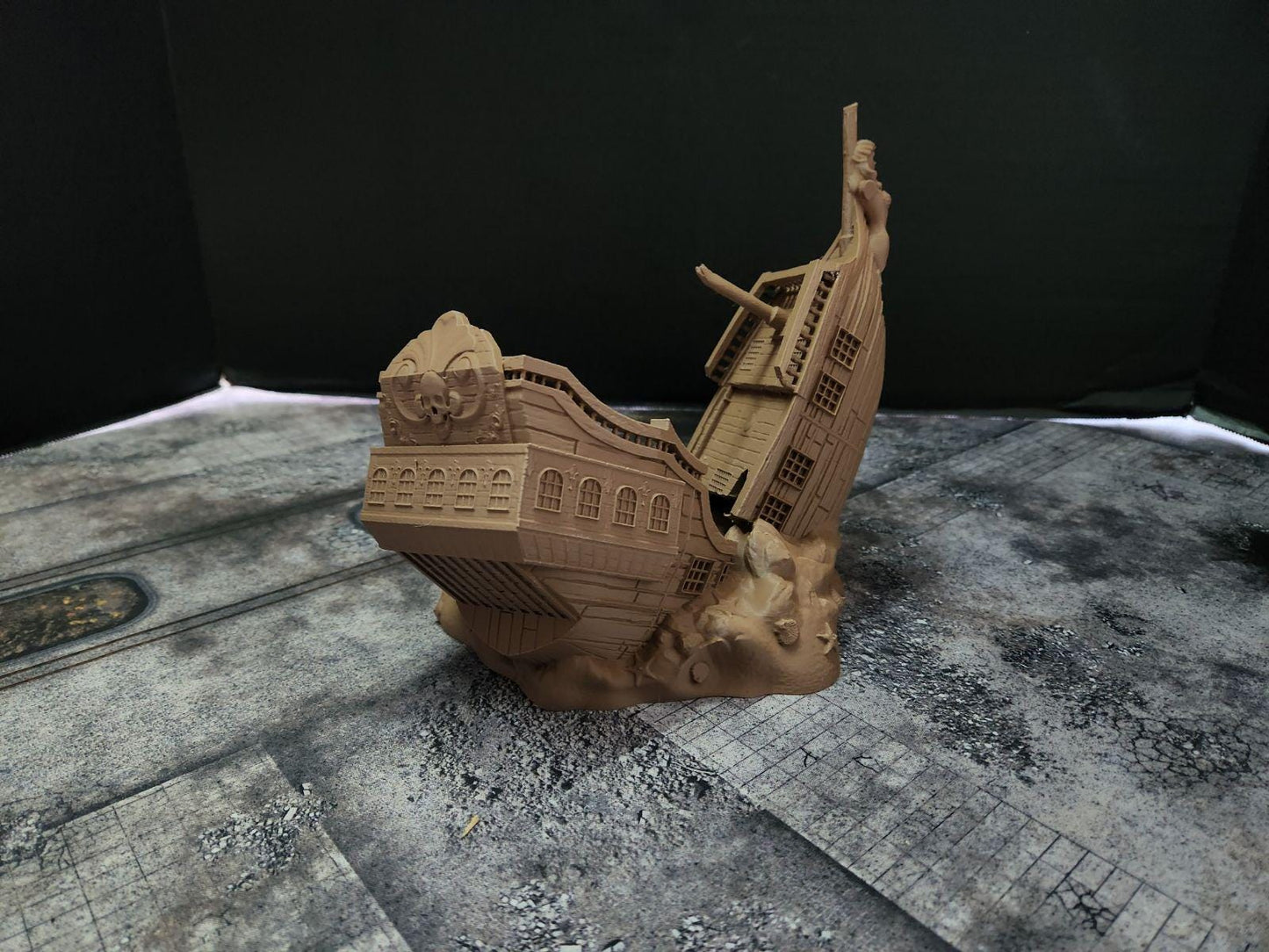 Sunken Pirate Ship 3D Printed Dice Tower by FatesEnd
