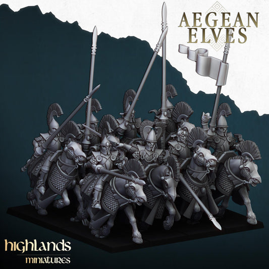 Lancer Knight Unit of Aegean Elves  by Highland Miniatures