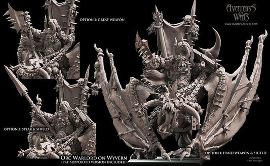Orc Warlord on Wyvern by Avatars of War Miniatures