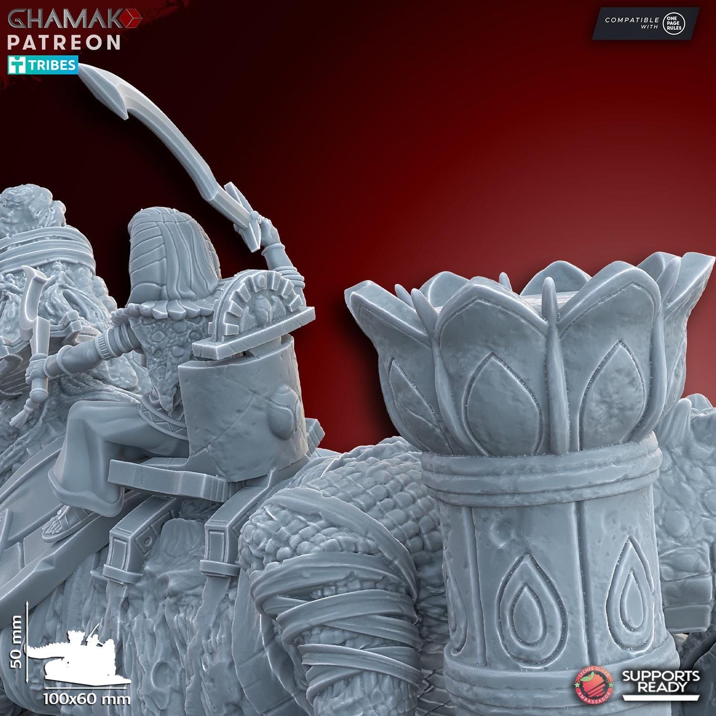 God-King on undead Crocodile by Ghamak Miniatures