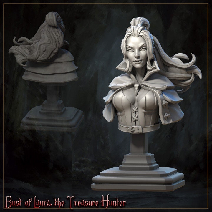 Laura the Treasure Hunter from "Horrors of the Underground" by Great Grimoire Miniatures