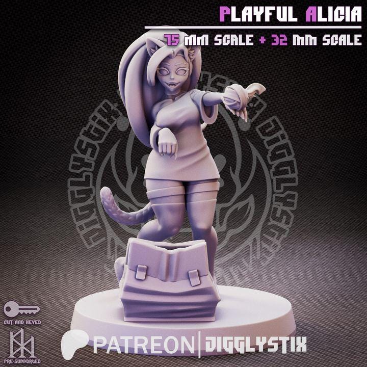 Playful Alicia by Jigglystix Pin Up Factory Miniatures