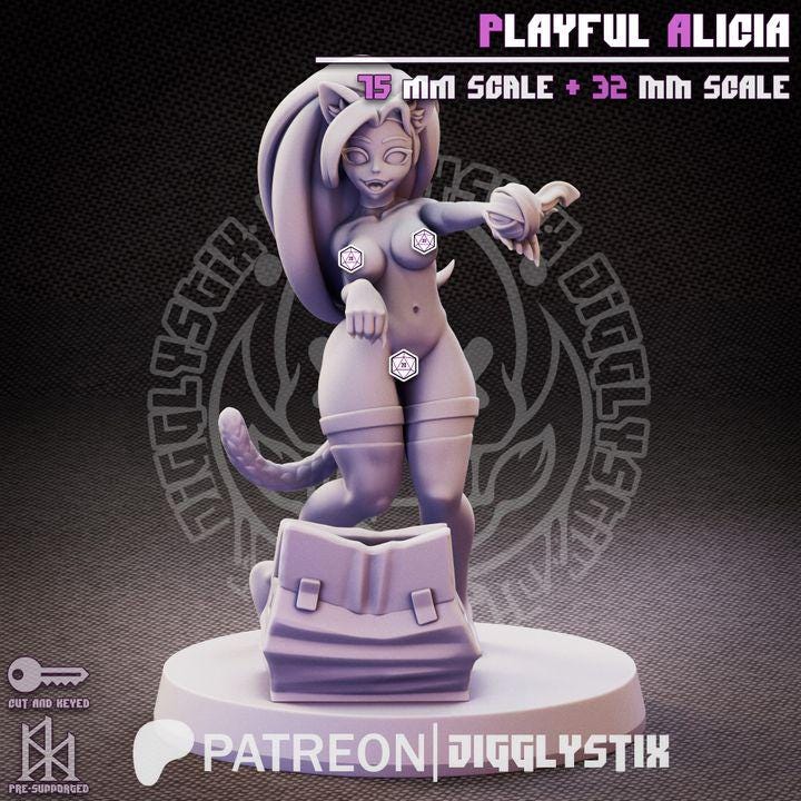 Playful Alicia by Jigglystix Pin Up Factory Miniatures