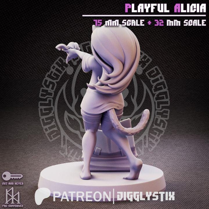 Playful Alicia by Jigglystix Pin Up Factory Miniatures