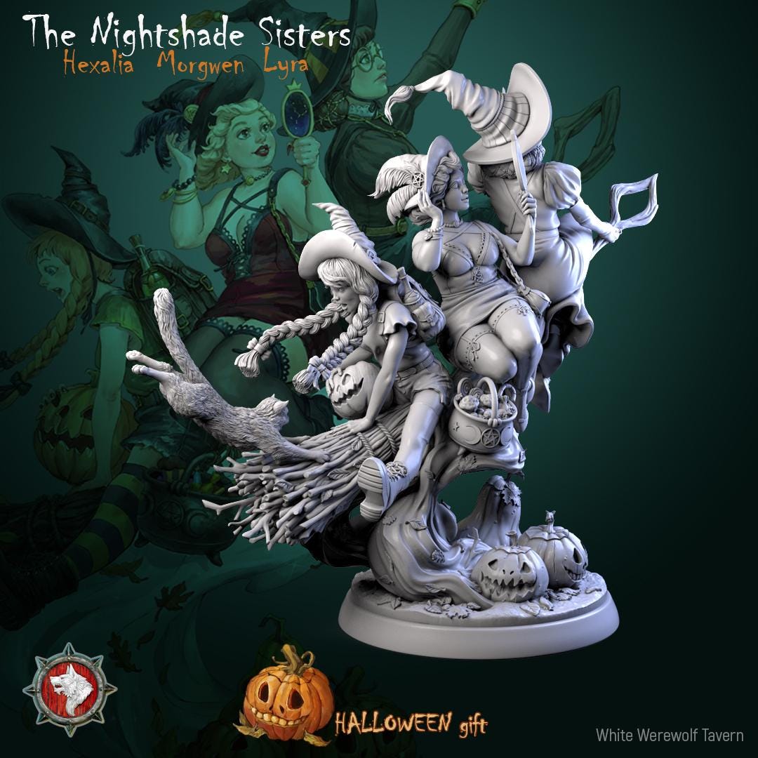 The Nightshade Sisters from Halloween by White Werewolf Tavern Miniatures