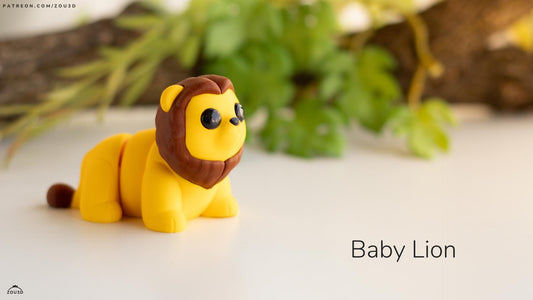 Baby Lion 3D Printed Fidget Toy by  Zou3D