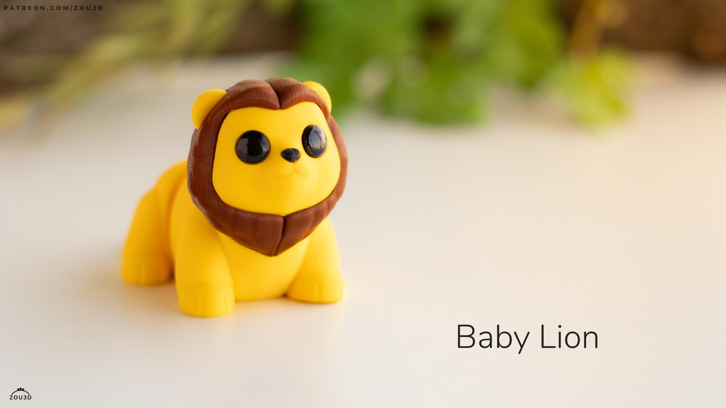 Baby Lion 3D Printed Fidget Toy by  Zou3D