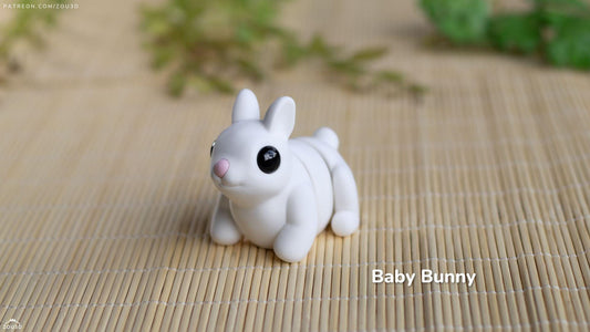Baby Bunny 3D Printed Fidget Toy by  Zou3D