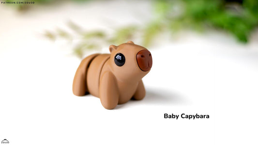 Baby Capybara 3D Printed Fidget Toy by  Zou3D