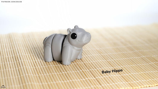 Baby Hippo 3D Printed Fidget Toy by  Zou3D