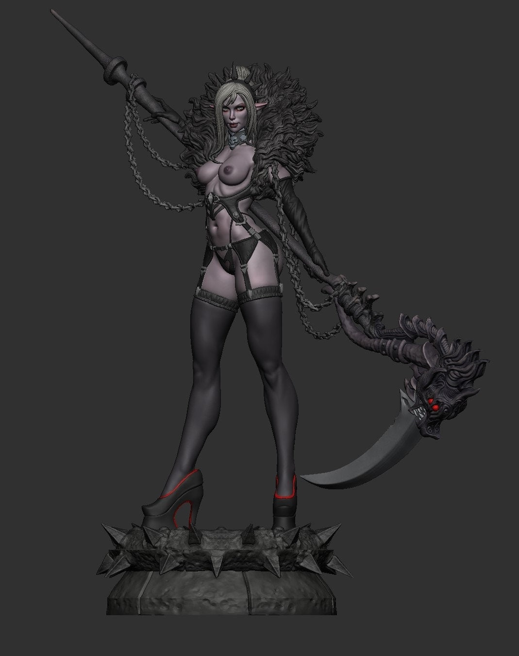 Dark Elf Statue Model Kit by Creative Geek MB