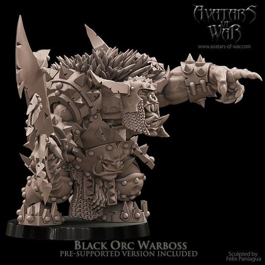 Black orc Warboss by Avatars of War Miniatures