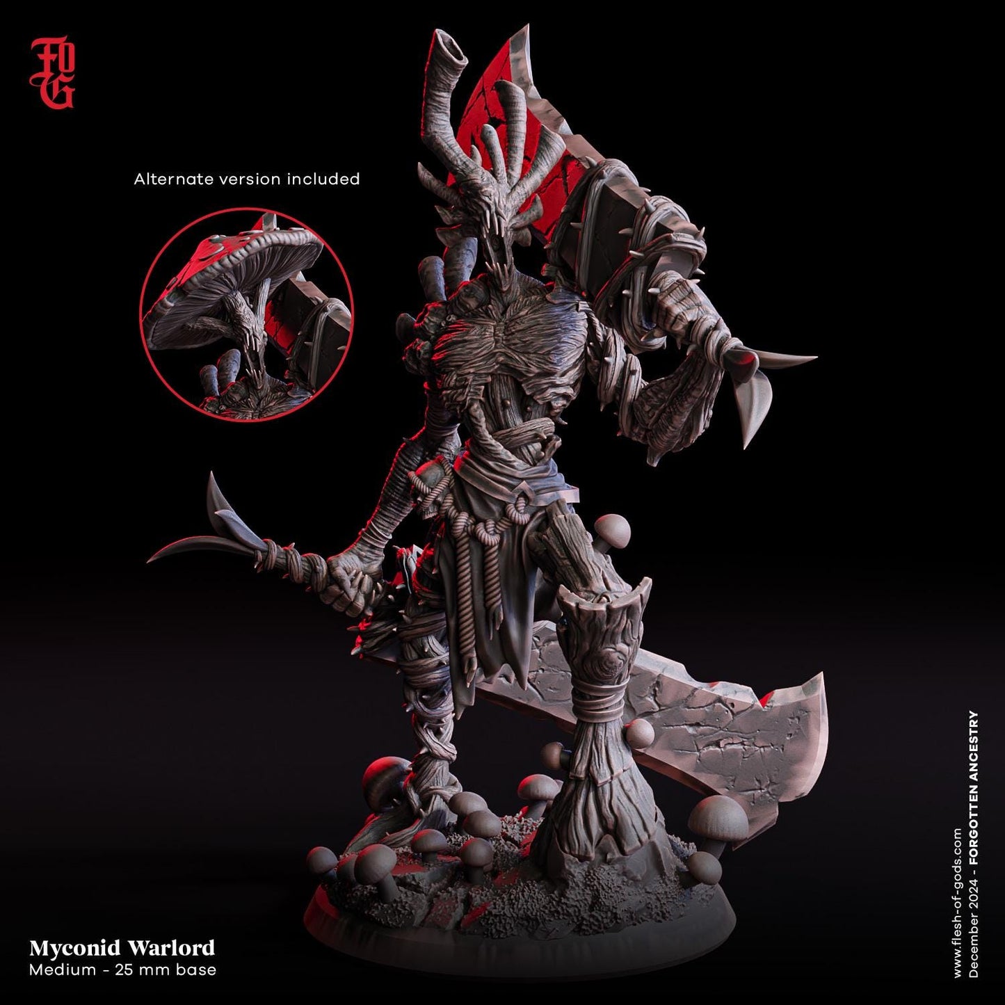 Myconid Warlord from "Forgotten Ancestry" by Flesh of Gods Miniatures
