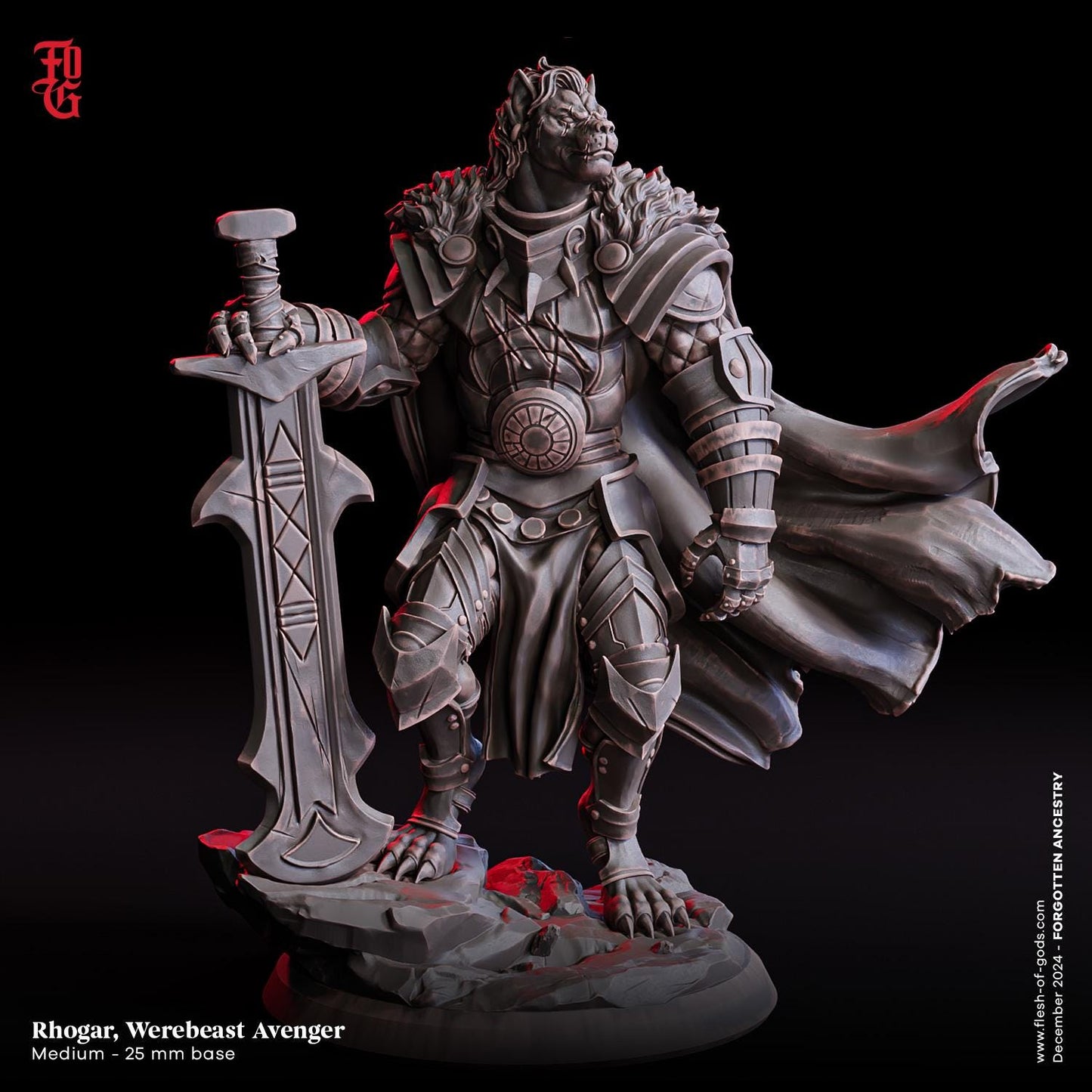 Rhogar, Werebeast Avenger from "Forgotten Ancestry" by Flesh of Gods Miniatures