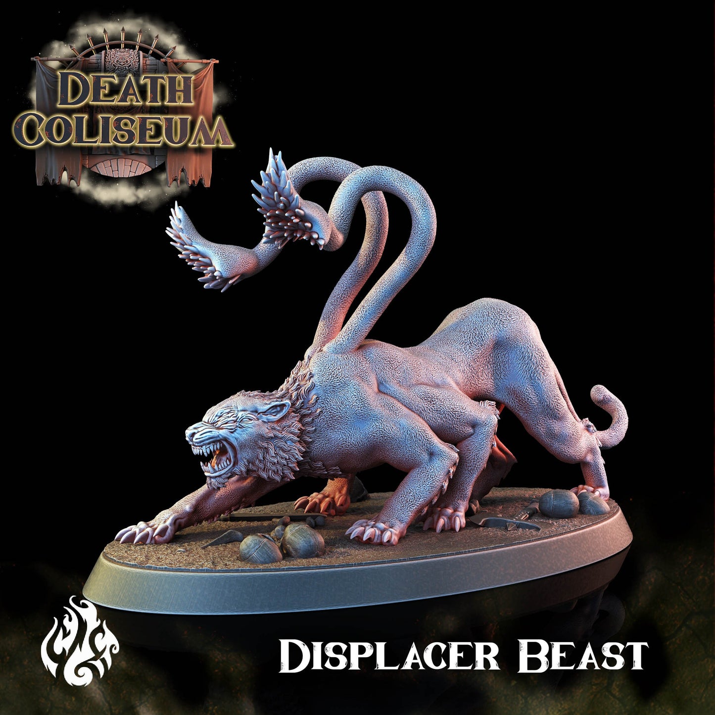 Displacer Beast Tiger from "Death Coliseum" by Crippled God Foundry Miniatures