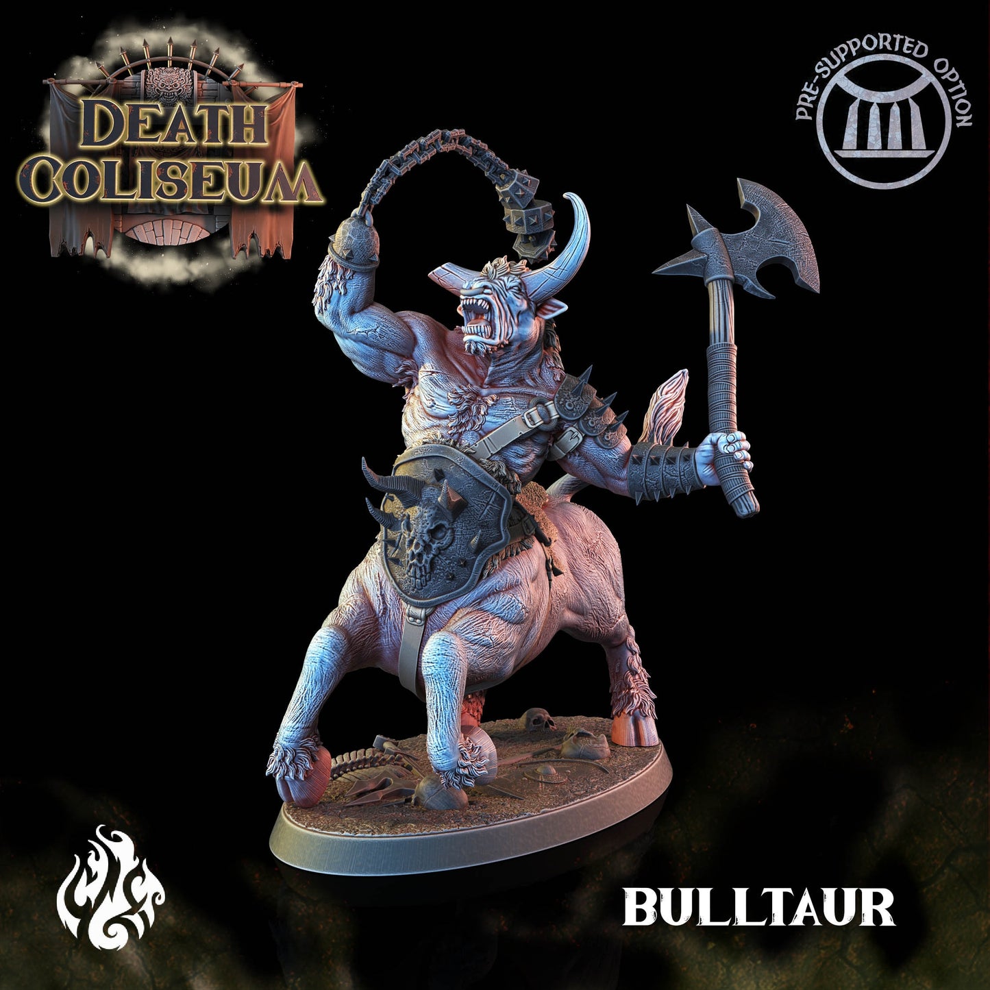 Bulltaur from "Death Coliseum" by Crippled God Foundry Miniatures