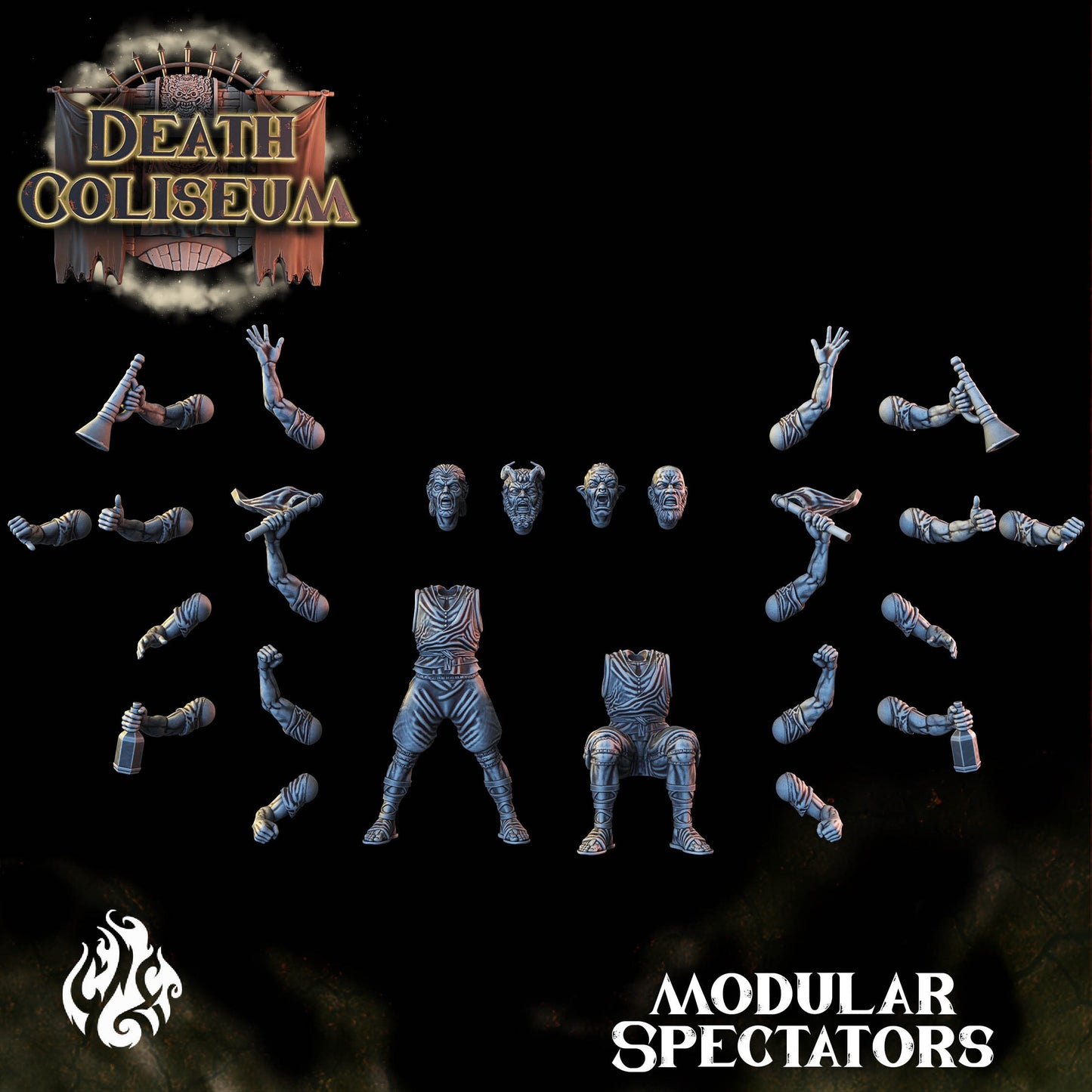 Spectators from "Death Coliseum" by Crippled God Foundry Miniatures