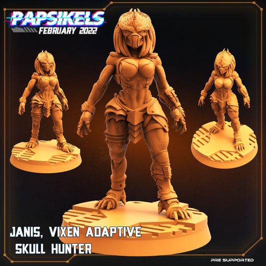 Janis , Vixen Adaptive Skull Hunter by Papsikels Miniatures RPG Predator Aliens