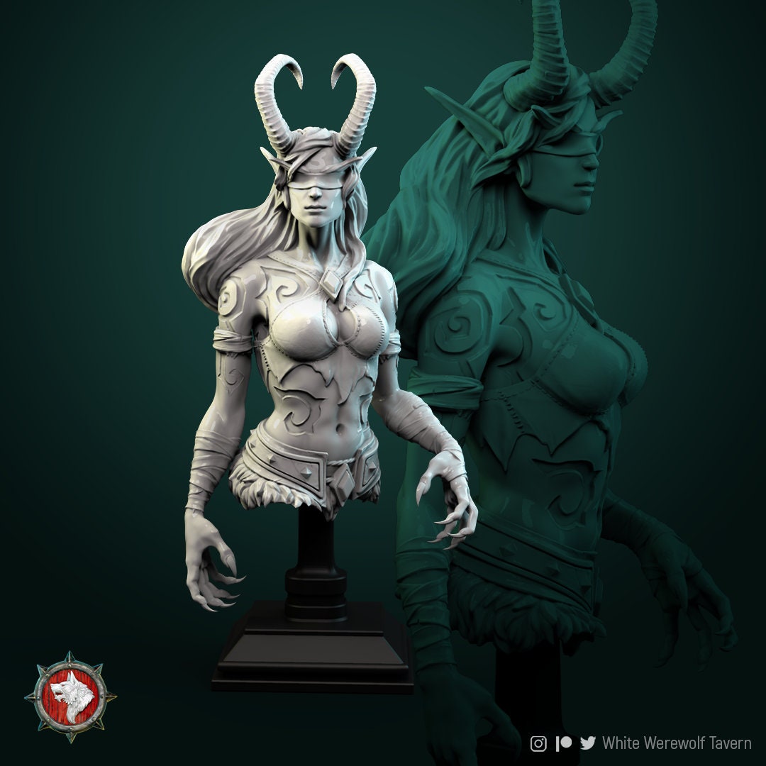 Demon Hunter Bust by White Werewolf Tavern Miniatures RPG