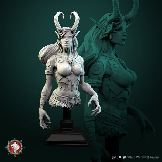 Demon Hunter Bust by White Werewolf Tavern Miniatures RPG