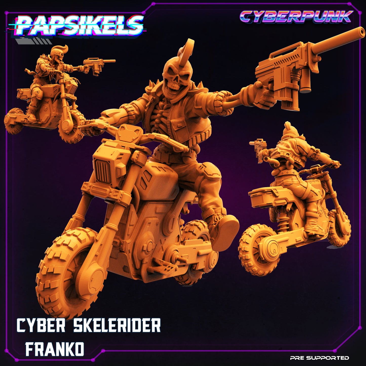Cyber Skelerider by Papsikels Cyberpunk Miniatures