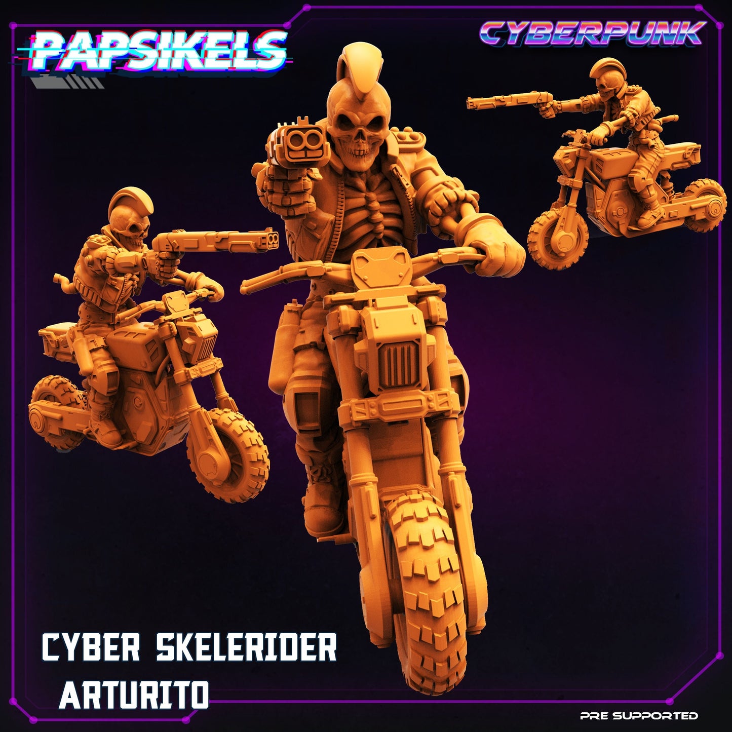 Cyber Skelerider by Papsikels Cyberpunk Miniatures