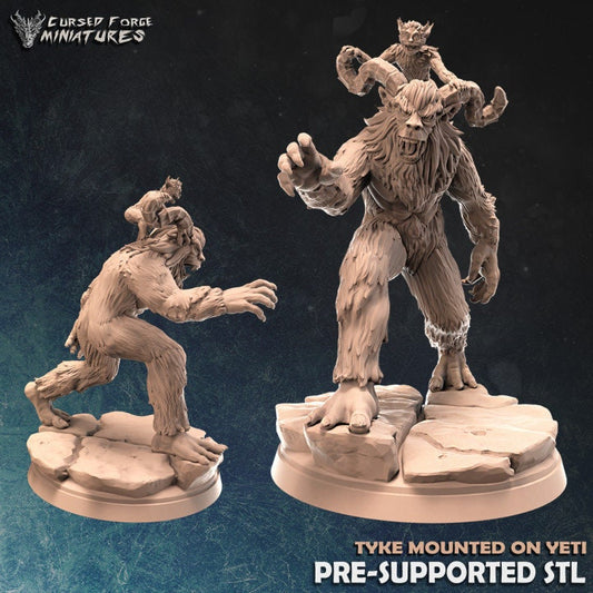 Yeti with Riding Tyke by Cursed Forge Miniatures