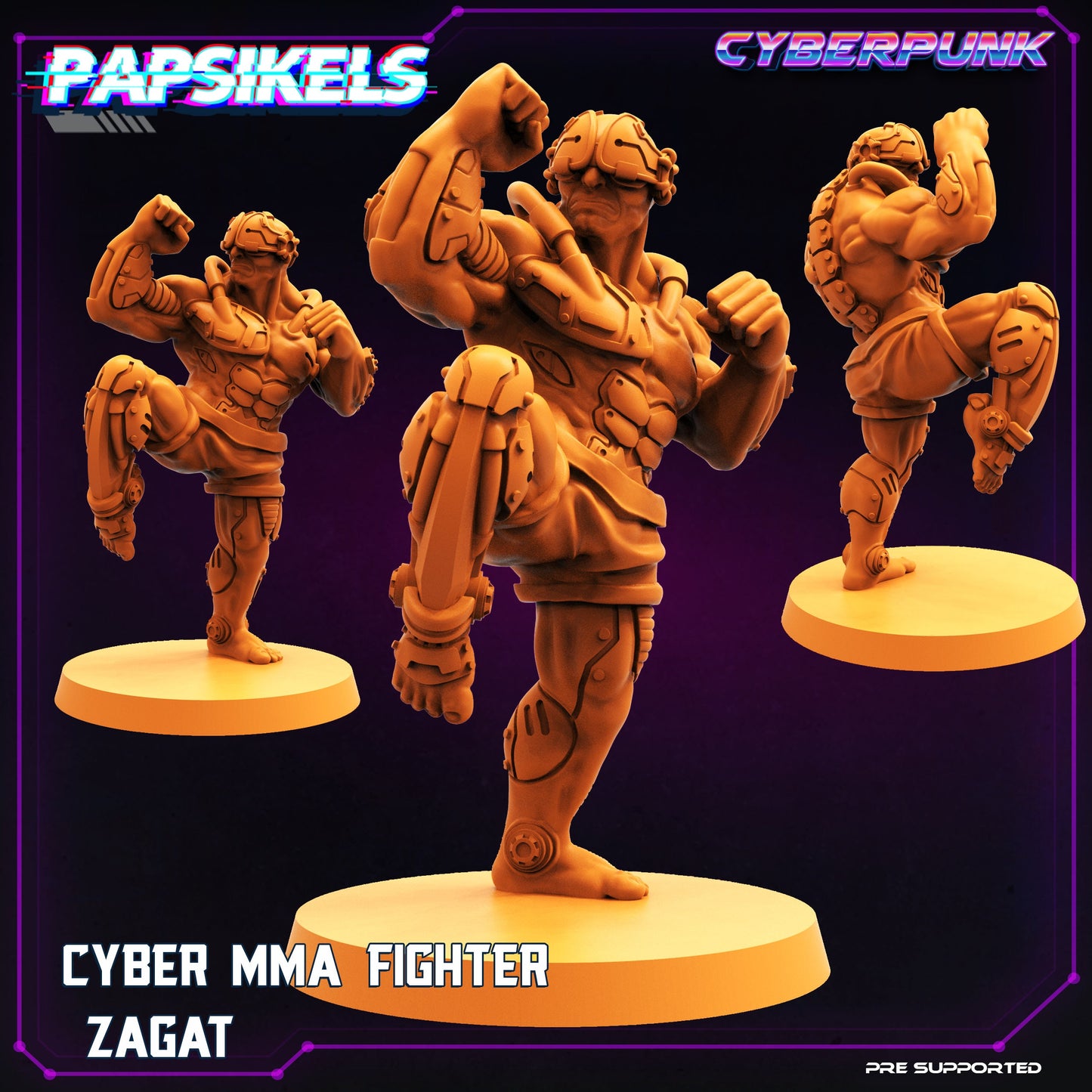 Cyber MMA Fighters by Papsikels Cyberpunk Miniatures