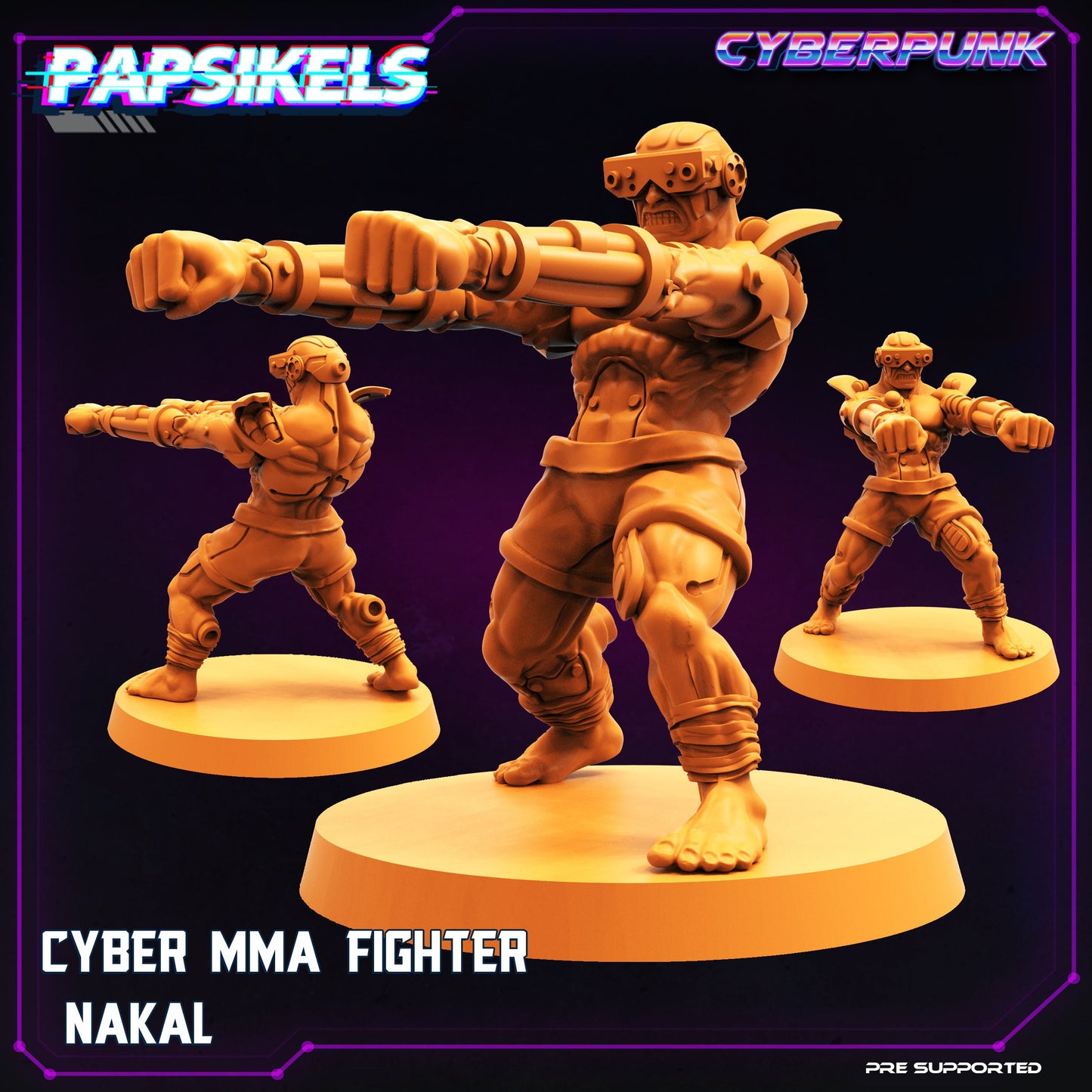 Cyber MMA Fighters by Papsikels Cyberpunk Miniatures