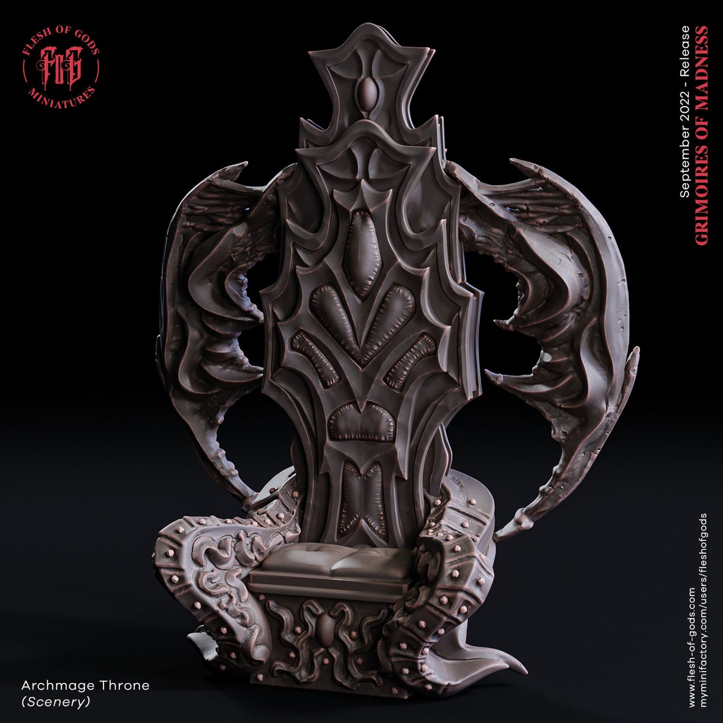 Archmage Throne from "Grimoire of Madness" by Flesh of Gods Miniatures