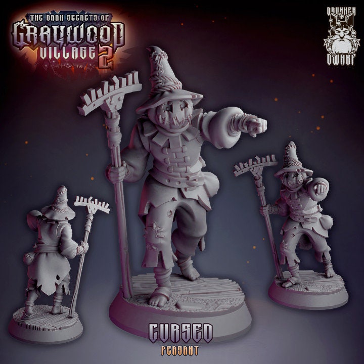 Cursed Peasants from "Graywood Village" by Drunken Dwarf Miniatures