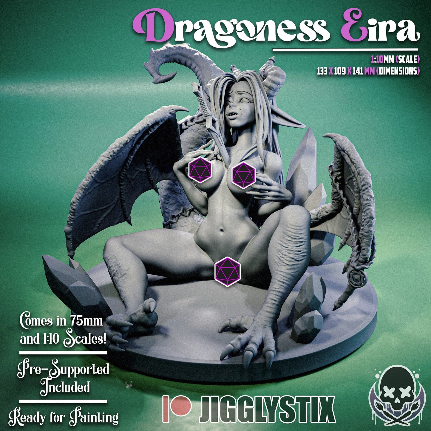 Dragoness Eira Statue Model Kit by Jigglystix Pin Up Factory