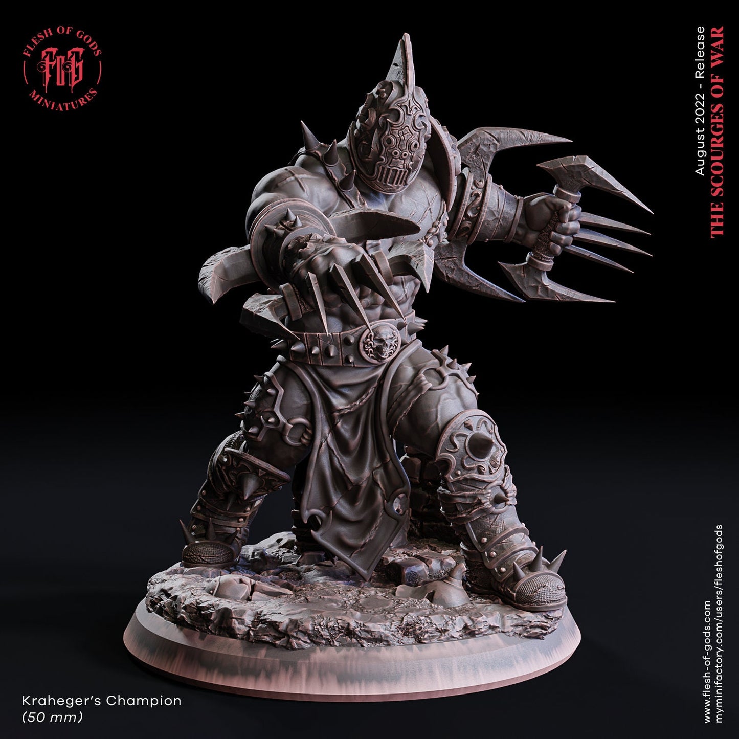 Kraheger's Champion from "Scourges of War" by Flesh of Gods Miniatures