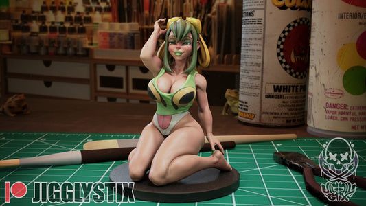 Swimsuit Frog Girl Statue Model Kit by Jigglystix Pin Up Factory