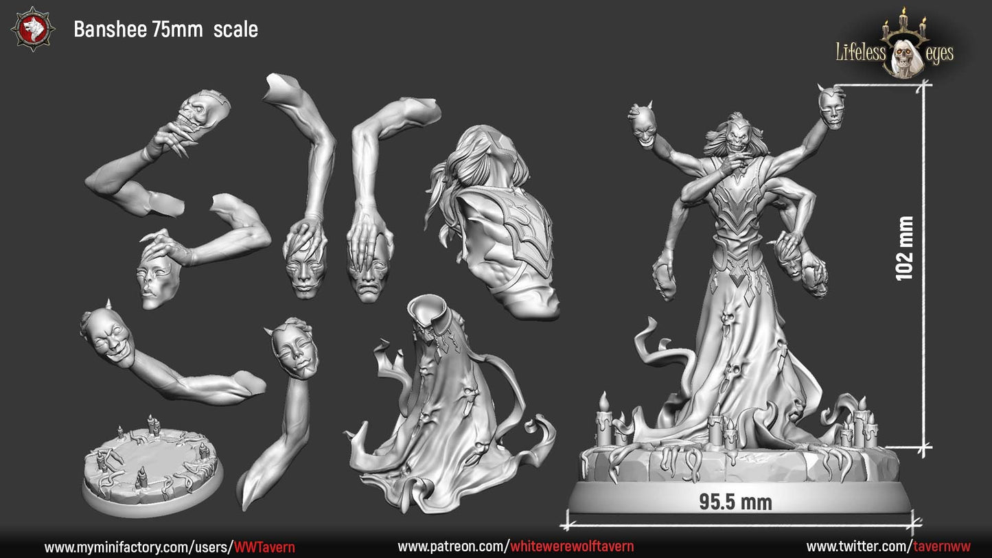 Banshees from "Lifeless Eyes" by White Werewolf Tavern Miniatures