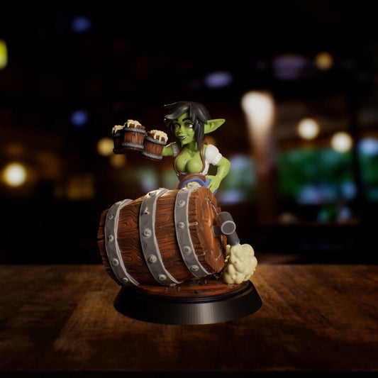 Goblin Barmaid 54mm Model by Jigglystix Pinup Factory