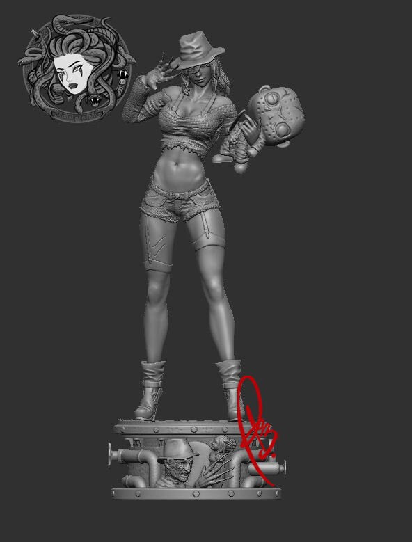 Female Freddy Statue Model Kit by Creative Geek MB